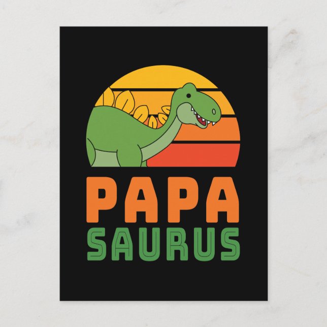 Stegosaurus Papasaurus Dinosaur Fars Dag Vykort (Framsida)