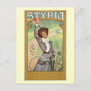 Steiermark, kvinnor med cykel, Circa c.1895 Vintag Vykort