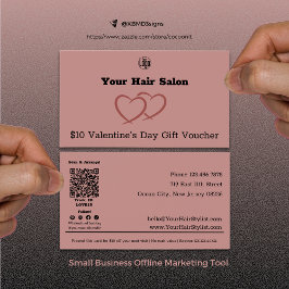 Steilist Valentines Day Gift $10 Gift Voucher Card Visitkort