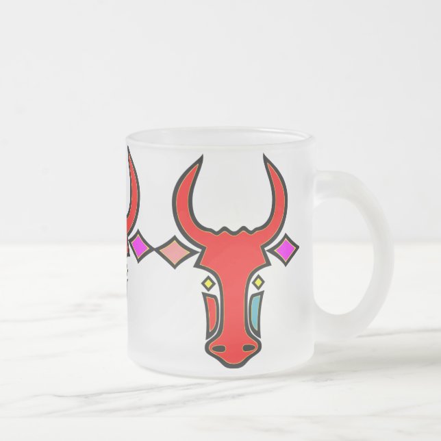 Steilized Texas Longhorn Frosted Glass Mugg (Höger)