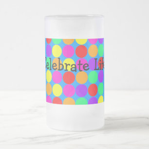 Stein med firar liv! meddelande frostat ölglas