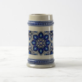 Stein Mugg med Blue White Färg Design