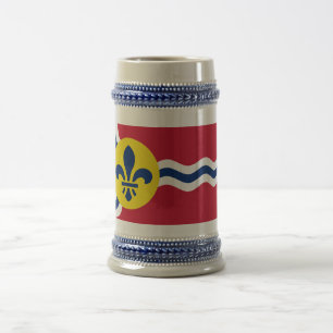 Stein Mugg med Flagga av St. Louis, Missouri