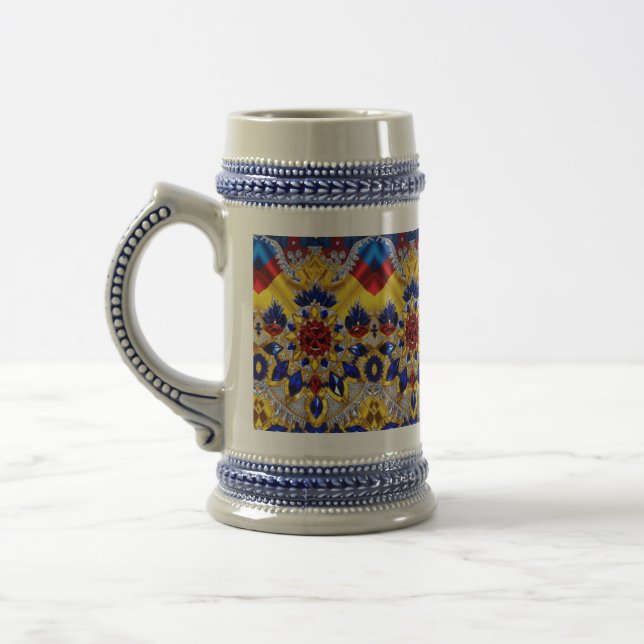 Stein Mugg med rumänsk Färg design (Vänster)