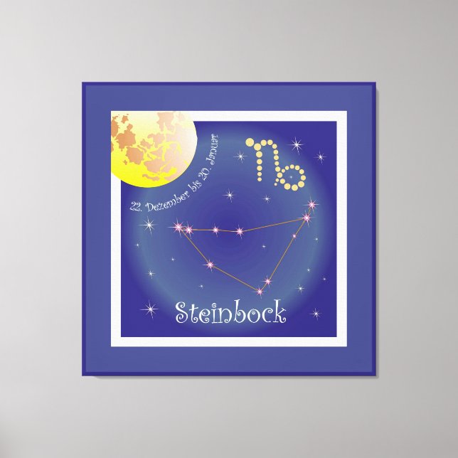 Steinbock 22. Dezember bis 20. Januar Leinwand Canvastryck (Framsida)