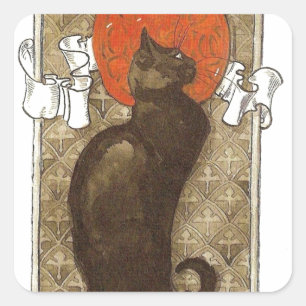 Steinleins katt - Art nouveau Fyrkantigt Klistermärke
