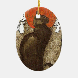 Steinleins katt - Art nouveau Julgransprydnad Keramik