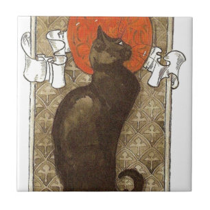 Steinleins katt - Art nouveau Kakelplatta