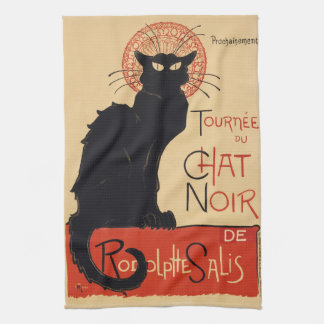 Steinlen Art Nouveau Chic Svart Katt Vintage Tryck Kökshandduk