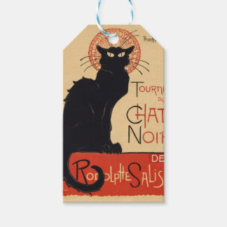 Steinlen Art Nouveau Chic Svart Katt Vintage Tryck Presentetikett