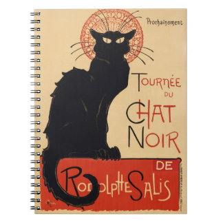 Steinlen Art Nouveau Chic Svart Katt Vintagetryck Anteckningsbok