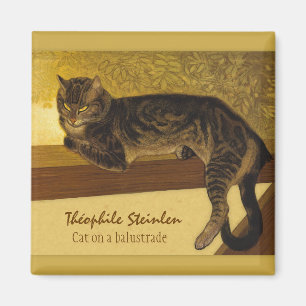 Steinlen Cat på balustrade 1909 Grumpy cat Magnet
