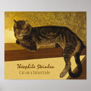 Steinlen katt på Grumpy katter för balustrad en Poster
