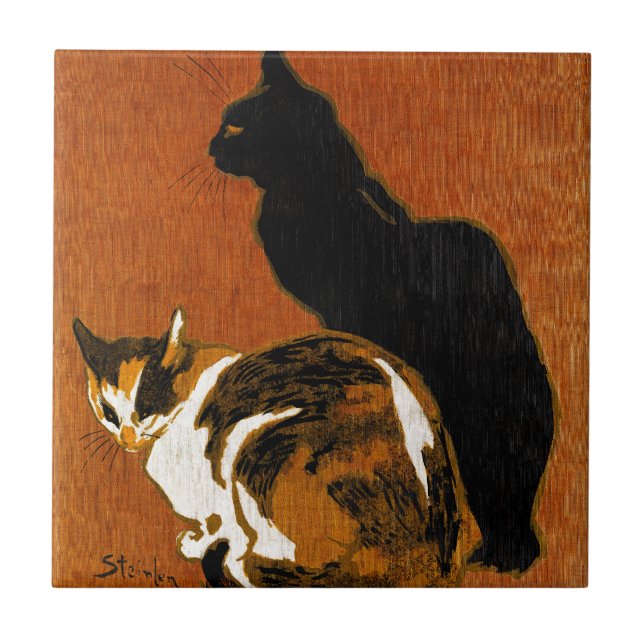 Steinlen kattkeramik kakelplatta (Framsidan)