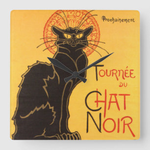 Steinlen: Noir chatta Fyrkantig Klocka