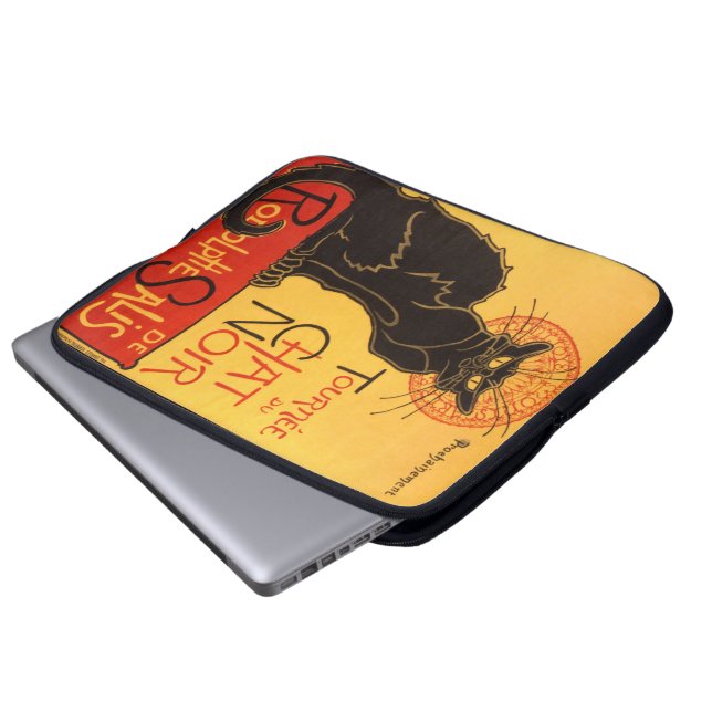 Steinlen: Noir chatta Laptop Sleeve (Framre botten)