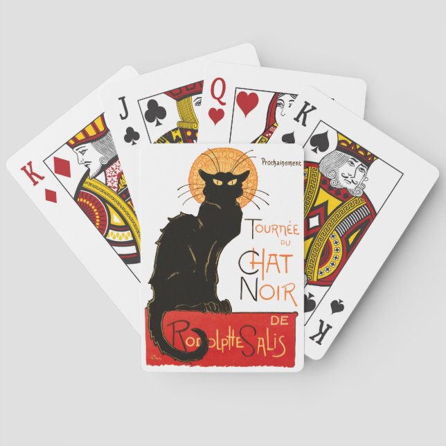 Steinlen Svart Katt Klassisk Fransk Chat Noir Affi Casinokort (Baksidan)