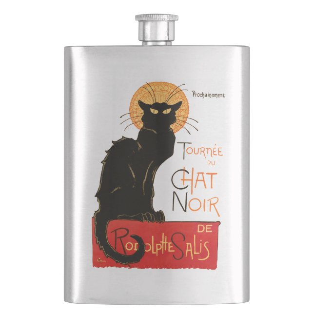 Steinlen Svart Katt Klassisk Fransk Chat Noir Affi Fickplunta (Framsidan)