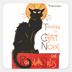 Steinlen Svart Katt Klassisk Fransk Chat Noir Affi Fyrkantigt Klistermärke