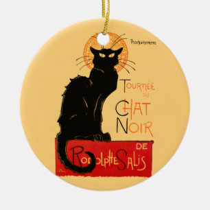 Steinlen Svart Katt Klassisk Fransk Chat Noir Affi Julgransprydnad Keramik
