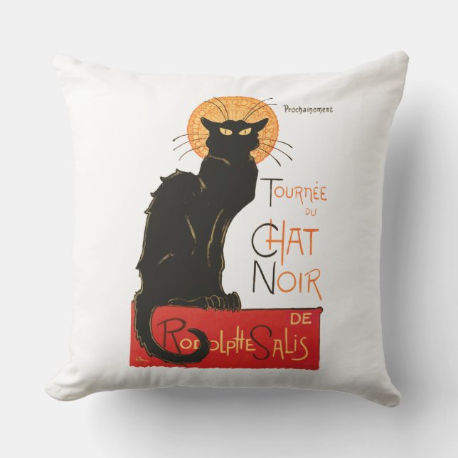 Steinlen Svart Katt Klassisk Fransk Chat Noir Affi Kudde (Framsida)