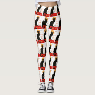 Steinlen Svart Katt Klassisk Fransk Chat Noir Affi Leggings