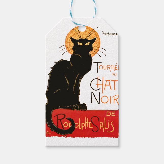 Steinlen Svart Katt Klassisk Fransk Chat Noir Affi Presentetikett (Framsidan)