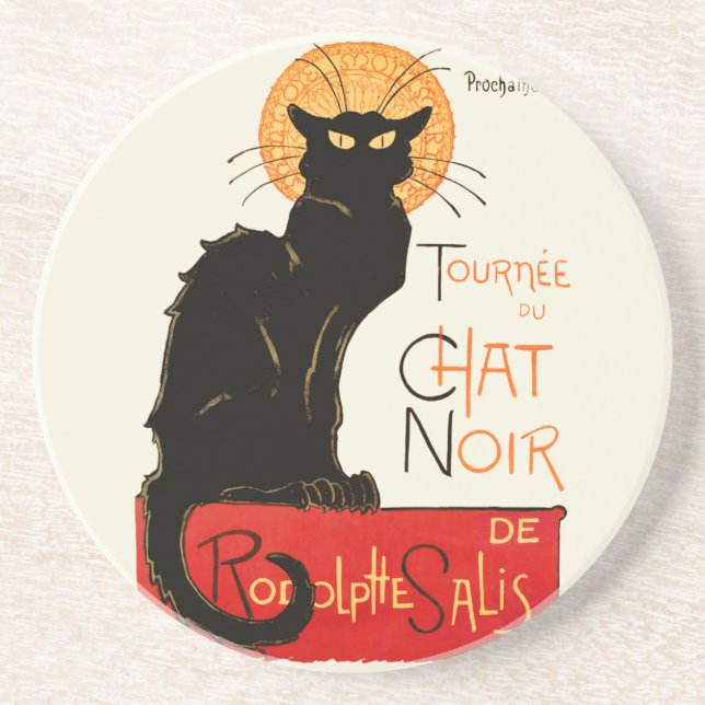 Steinlen Svart Katt Klassisk Fransk Chat Noir Affi Underlägg (Framsidan)