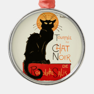 Steinlen Svart Katt Klassisk Konst Julgransprydnad Metall