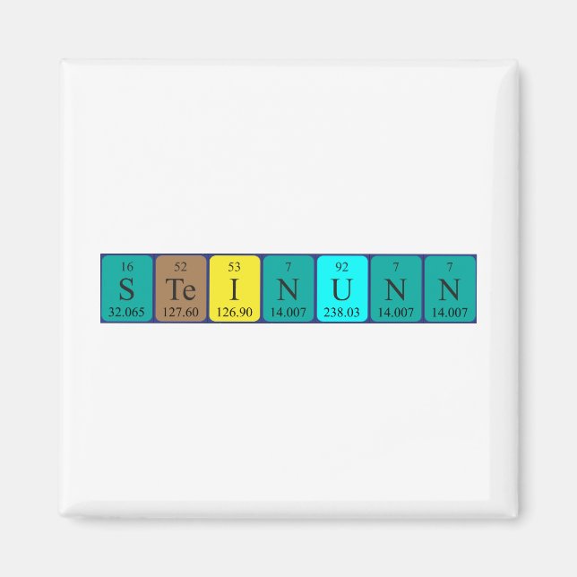 Steinunn periodisk magnet bord namn (Framsidan)