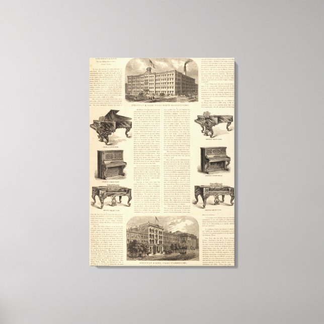 Steinway och Sons, Piano Manufacutrers Canvastryck (Framsida)