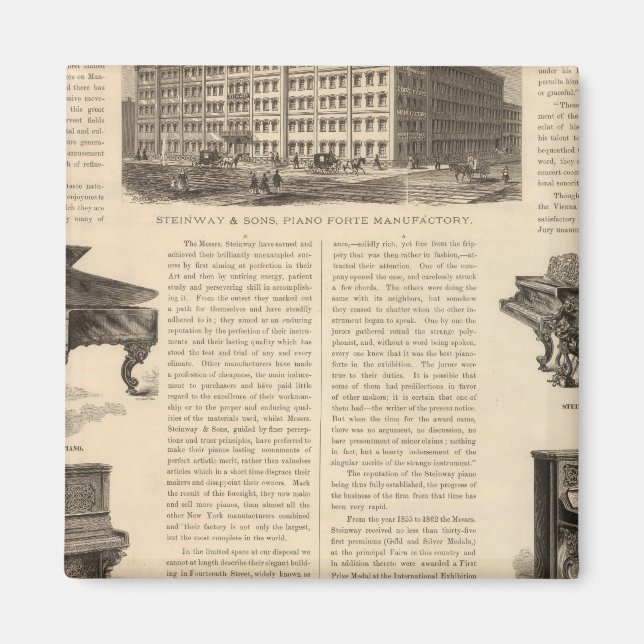 Steinway och Sons, Piano Manufacutrers Magnet (Framsidan)