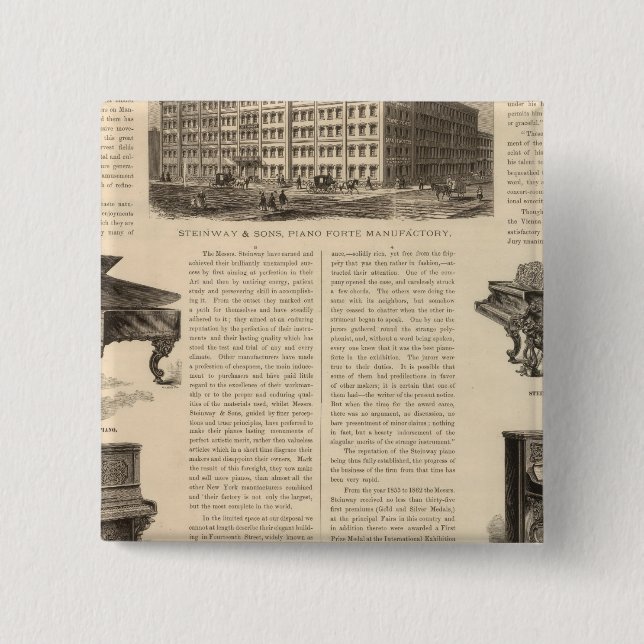 Steinway och Sons, Pianotillverkare Knapp (Framsida)