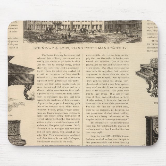 Steinway och Sons, Pianotillverkare Musmatta (Framsidan)