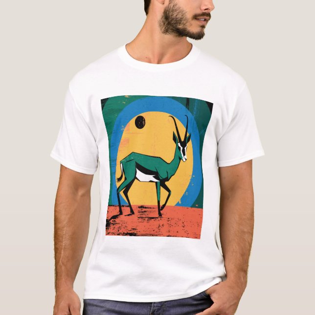 Steistilized african wildlife t shirt (Framsida)