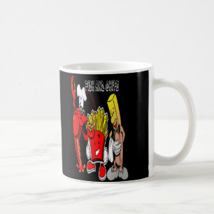 Stek och räkor kaffemugg