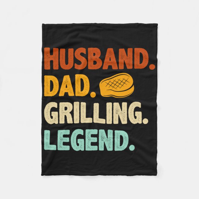 Steka Bbq Pappa Rolig Make Grill Pappa Legend Fleecefilt (Framsidan)