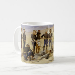 Stekande julnötköttet i ett kavalleriläger kaffemugg