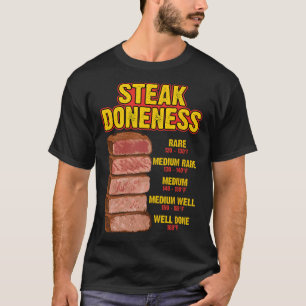 Stekdonenessdiagram tabellguide BBQ kött kock gril T Shirt