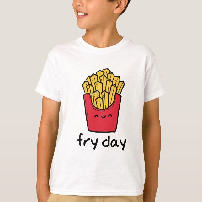 Steker lycklig fransk för den roliga vitsfredagen tee shirt (Framsida)