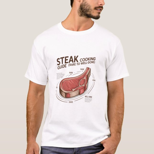 Stekguide (Rå till Genomstekad) T Shirt (Framsida)