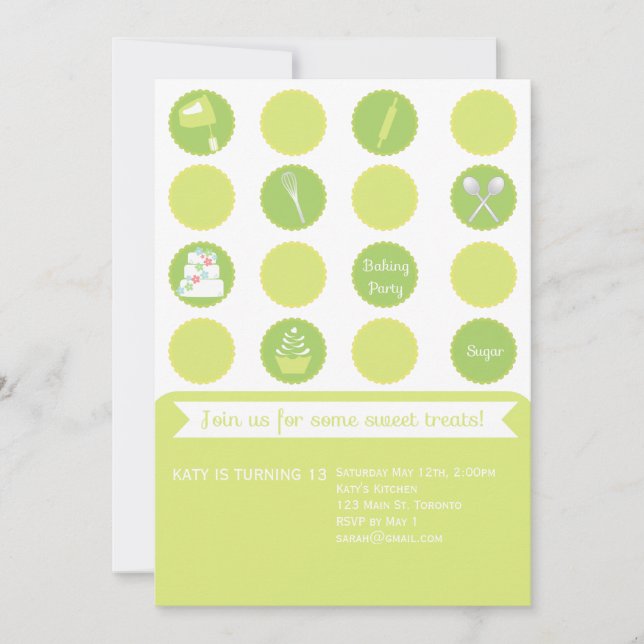 Stekhet partyfödelsedaginbjudan inbjudningar (Framsida)