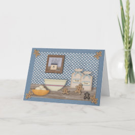 Stekhet pepparkaksgubbejulkort helgkort