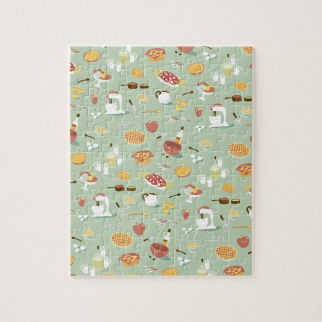 Stekhet tårta och pajer i kök pussel (Vertikal)