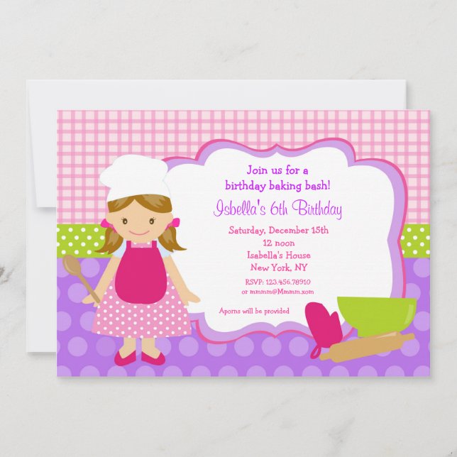 Stekheta födelsedagsfest inbjudan för matlagning (Framsida)