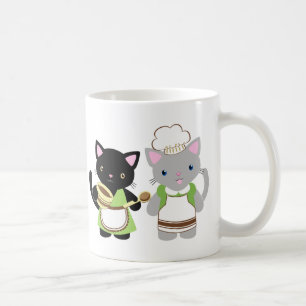 Stekheta kattungar för Yoyo och Suki Neko Kaffemugg