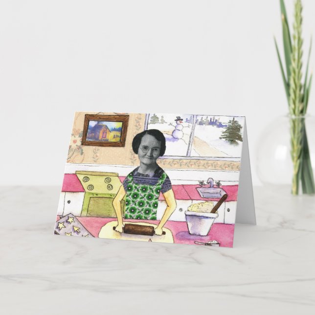 Stekhett sockerkakakort helgkort (Framsida)