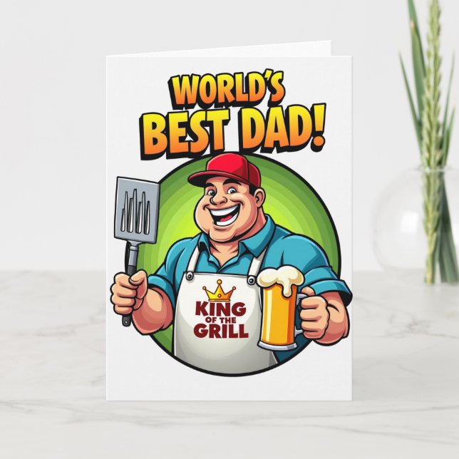 Stekning Hjälte Pappas Dag Kort (Framsida)