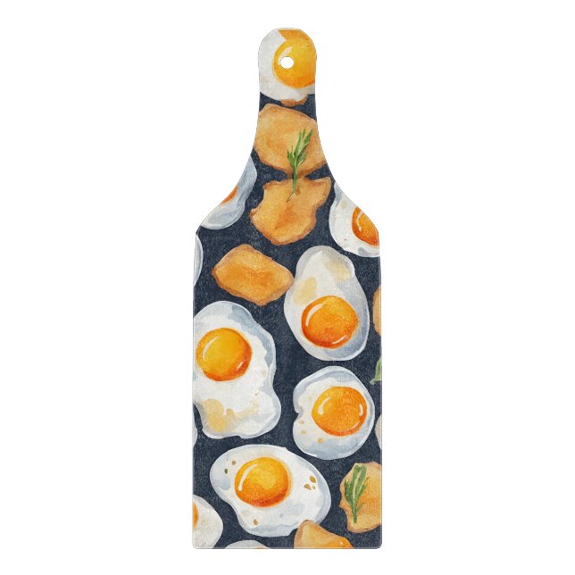Stekt ägg & Toast Sömlöst Mönster |Kökskonst (Framsidan)