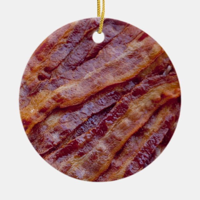 Stekt bacon julgransprydnad keramik (Framsidan)